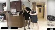 Frustrated Amalia Seduces Old Pervert Porno Dan In Salon!