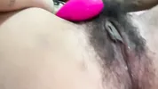 Look how wet and creamy my hairy pussy is