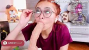 Redhead Skinny Girl Glasses Piercing Huge Dildo Blowjob Deepthroat Gagging Now – MilleyJones