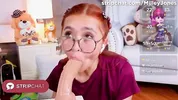 Redhead Skinny Girl Glasses Piercing Huge Dildo Blowjob Deepthroat Gagging Now – MilleyJones