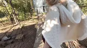 My beautiful best friend finally gives me her treasure in the middle of the forest ‍