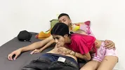 How delicious it is to follow this beautiful skinny girl while she cleans my room, reaching her orgasm