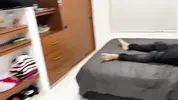 How delicious it is to follow this beautiful skinny girl while she cleans my room, reaching her orgasm