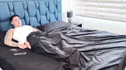 WTF! My stepsister catches me masturbating under the covers and puts my cock in her mouth!