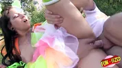 FunSize Teens - A Petite Cosplaying as a Pokemon is Fucked Outdoor
