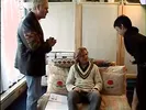 Geeky brunette seduces older stud to fuck her on the sofa
