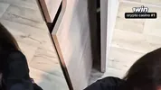 College slut, sucked off in the auditorium in front of the mirror