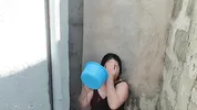 Filipina taking a bath outside the house got fuck