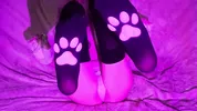 Sweet Alt Girl with cat paws masturbates her tight cute pussy