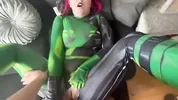 POV deepthroat blowjob, reverse cowgirl, creampie - Shego Cosplay