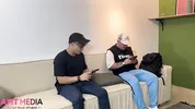 A fat, slutty Colombian woman has sex with her husband's best friend in front of him.