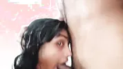 Desi Girl Hot Shower Blowjob with Boyfriend - Real Homemade