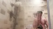 Intimate shower sex and creampie after shooting a scene with Millie Morgan