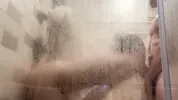 Intimate shower sex and creampie after shooting a scene with Millie Morgan