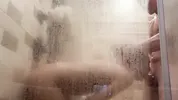 Intimate shower sex and creampie after shooting a scene with Millie Morgan
