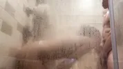 Intimate shower sex and creampie after shooting a scene with Millie Morgan