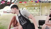 Mariana Martix Sucked His Dick Then Got Pounded Doggy on the Table Outside