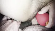 Sexy BBW wife takes two fat cocks in pussy squirting camera orgasm