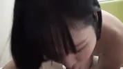 Petite girl with sexy body gives handjob and blowjob and swallows cum