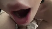 Petite girl with sexy body gives handjob and blowjob and swallows cum