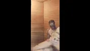 In the sauna everything got hotter. In the sauna everything got warmer