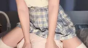 Horny School Girl Humps Pillow Till Leg Shaking Orgasm (CinemaSweetie)