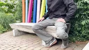 A mature stepmom made me cum in public, taking the risk
