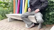A mature stepmom made me cum in public, taking the risk