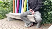 A mature stepmom made me cum in public, taking the risk