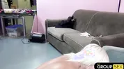 Rikki Six's First Gangbang: Double Blowjob & Cum Covered!