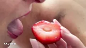 Lesbian temptation at breakfast