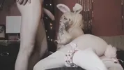 Felix Rae // tattooed bunny girl gets dp fucked and anal creampie with huge dick for Easter
