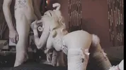 Felix Rae // tattooed bunny girl gets dp fucked and anal creampie with huge dick for Easter