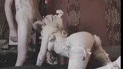 Felix Rae // tattooed bunny girl gets dp fucked and anal creampie with huge dick for Easter