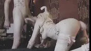 Felix Rae // tattooed bunny girl gets dp fucked and anal creampie with huge dick for Easter