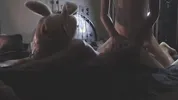Felix Rae // tattooed bunny girl gets dp fucked and anal creampie with huge dick for Easter