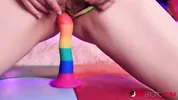 Tattooed babe Ashenn Fire's cosplay masturbation