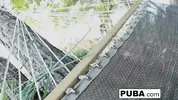 Abigail masturbates while relaxing on hammock