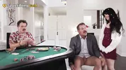 SPANKBANG GOLD - Bombshell Stuffed in Every Hole by Stepbro & Stepdad at the Poker Table