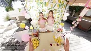 VR Bangers: Hot Babes In Pink Panties Fuck You After A Glass Of Limonade In A FFM Threesome