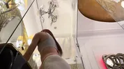 No panties girl in a white short cut tennis skirt to flash pussy and ass