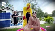 I'm upset with my stepbro, I challenge him to an oil fight match outside the house, if i win we fuck