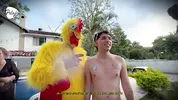 I'm upset with my stepbro, I challenge him to an oil fight match outside the house, if i win we fuck