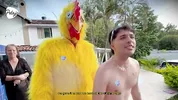I'm upset with my stepbro, I challenge him to an oil fight match outside the house, if i win we fuck