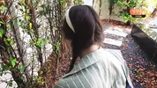 Caught the gardener girl in the yard and fucked her outdoors while no one was watching