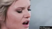 Cute girl masturbates over fantasy of licking neighbor's pussy