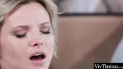 Cute girl masturbates over fantasy of licking neighbor's pussy