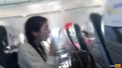 Public Cock Flashing in Airplane - I Brought Stranger to Cum in Two Minutes