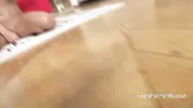 Hot blonde enjoys fucking with two studs fucking her pussy and ass