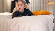 My stepsister lost a bet to me. Don't watch until the end.